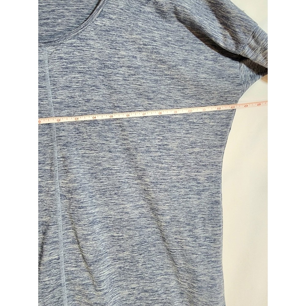 Women's Danskin Now Yoga Blue Heathered Medium Top Athletic Shirt Stretch Long - Picture 3 of 6